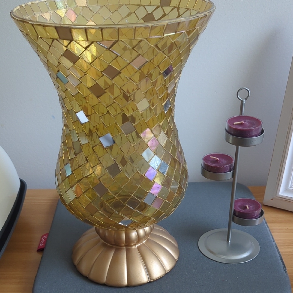 Gold Mosaic Vase by [Brand]